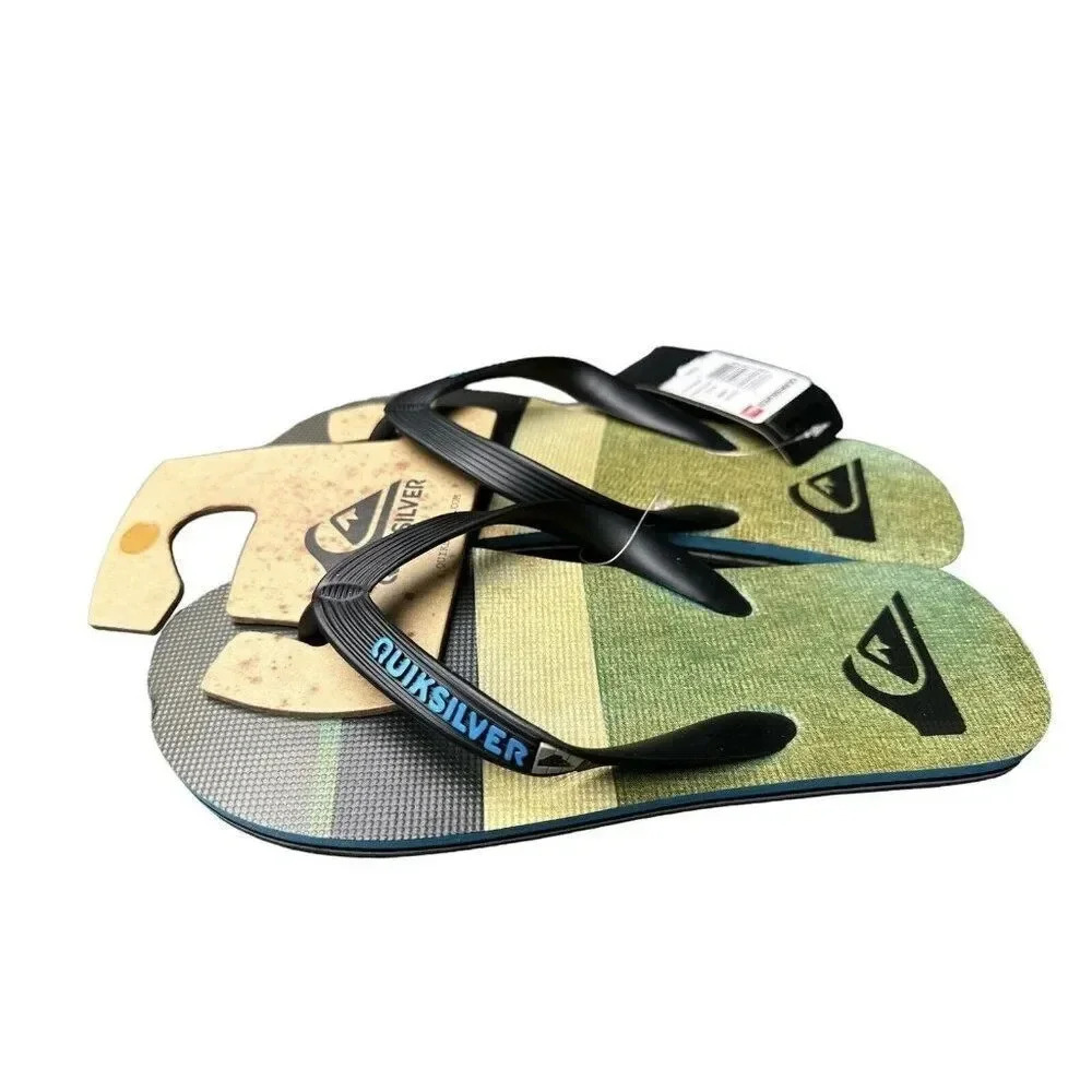 Quiksilver Men’s Molokai Sunset Flip Flop Black Sandals Size 7